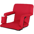 ZENSTYLE Impervious Stadium Seat with Cup Holder 7 Tiltable Positions - Red