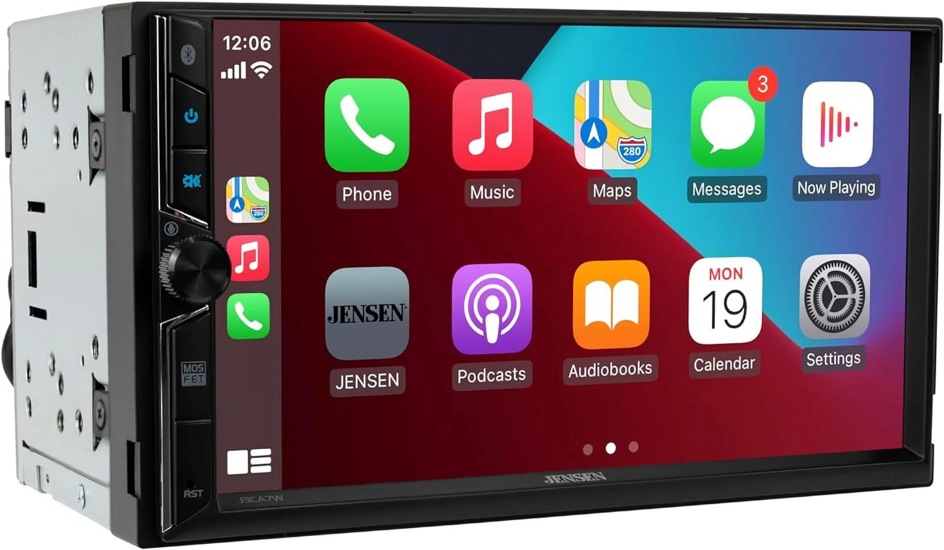 Jensen J3CA7W 7-inch Certified Apple CarPlay Android Auto, Wired or Wireless, Double DIN Car Stereo Radio, New