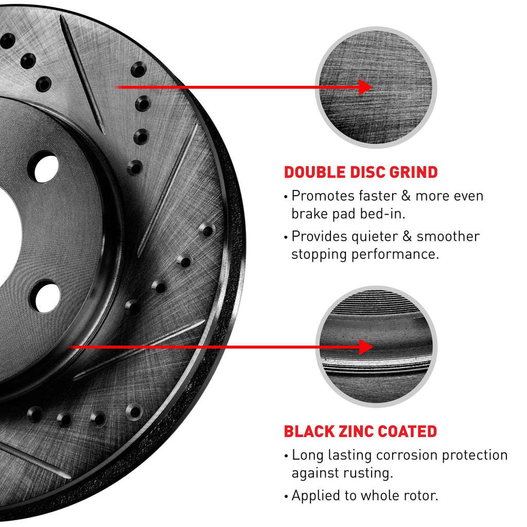 R1 Concepts Whpn2 42005 R1 Concepts Brake Rotor D/S Black Fits select: 2014-2022 JEEP CHEROKEE, 2015-2017 CHRYSLER 200