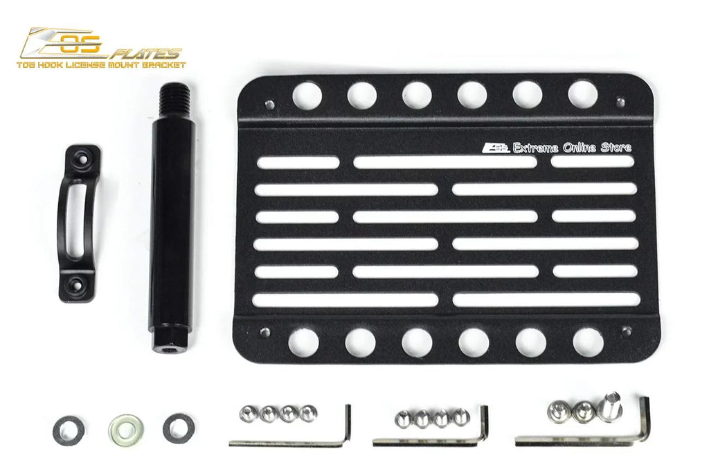 Extreme Online Store Replacement for 2009-2015 Mazda Miata NC | EOS Plate Version 1 Mid Sized Front Bumper Tow Hook License Relocator Mount Bracket Tow-230