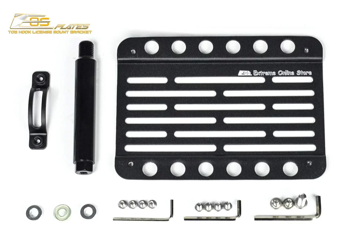 Extreme Online Store Replacement for 2009-2015 Mazda Miata NC | EOS Plate Version 1 Mid Sized Front Bumper Tow Hook License Relocator Mount Bracket Tow-230