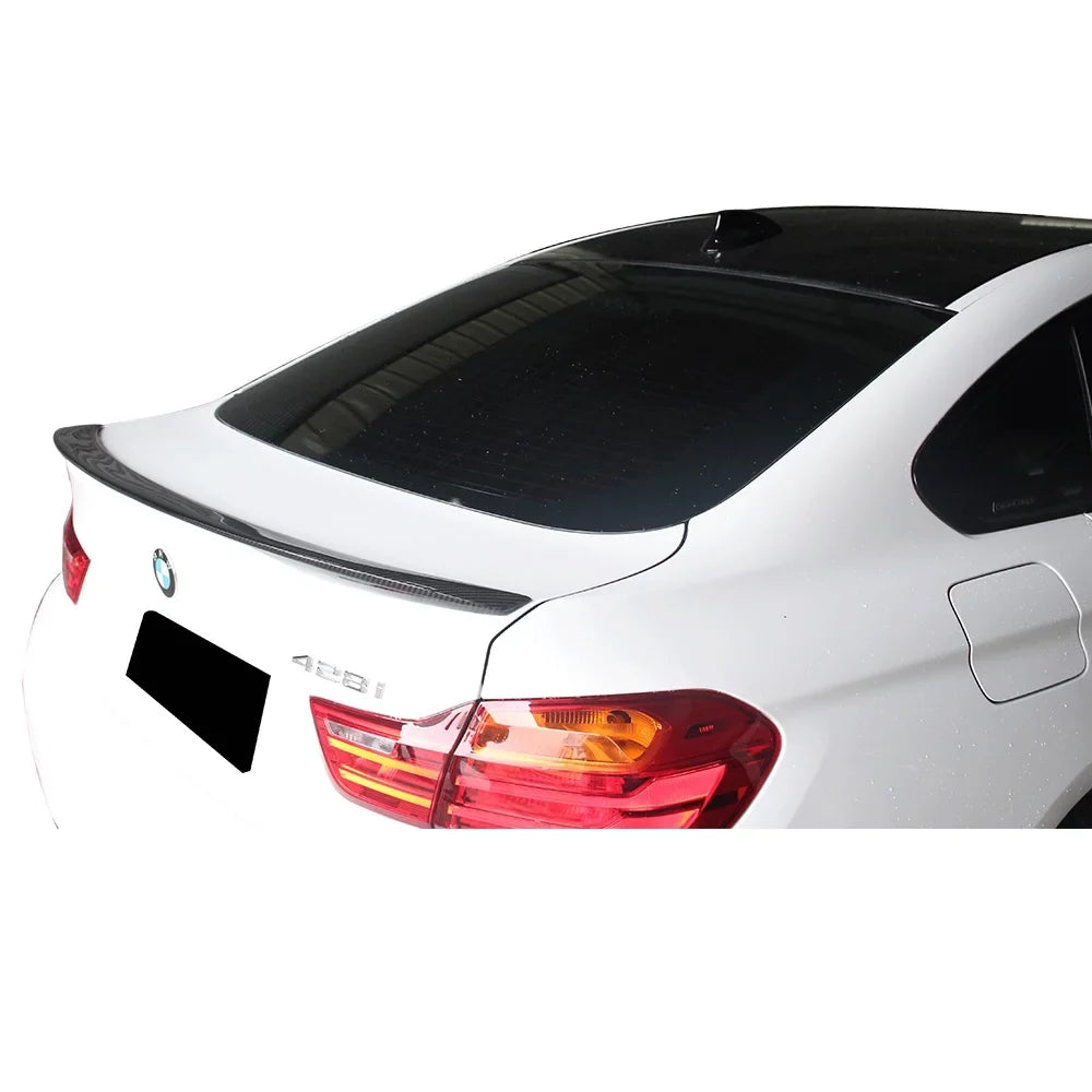 Ikon Motorsports Suitable with 15-20 BMW F36 4 Series 4DR Gran Coupe V Style Rear Trunk Spoiler Wing - Carbon Fiber 2015 2016 2017 2018 2019 2020
