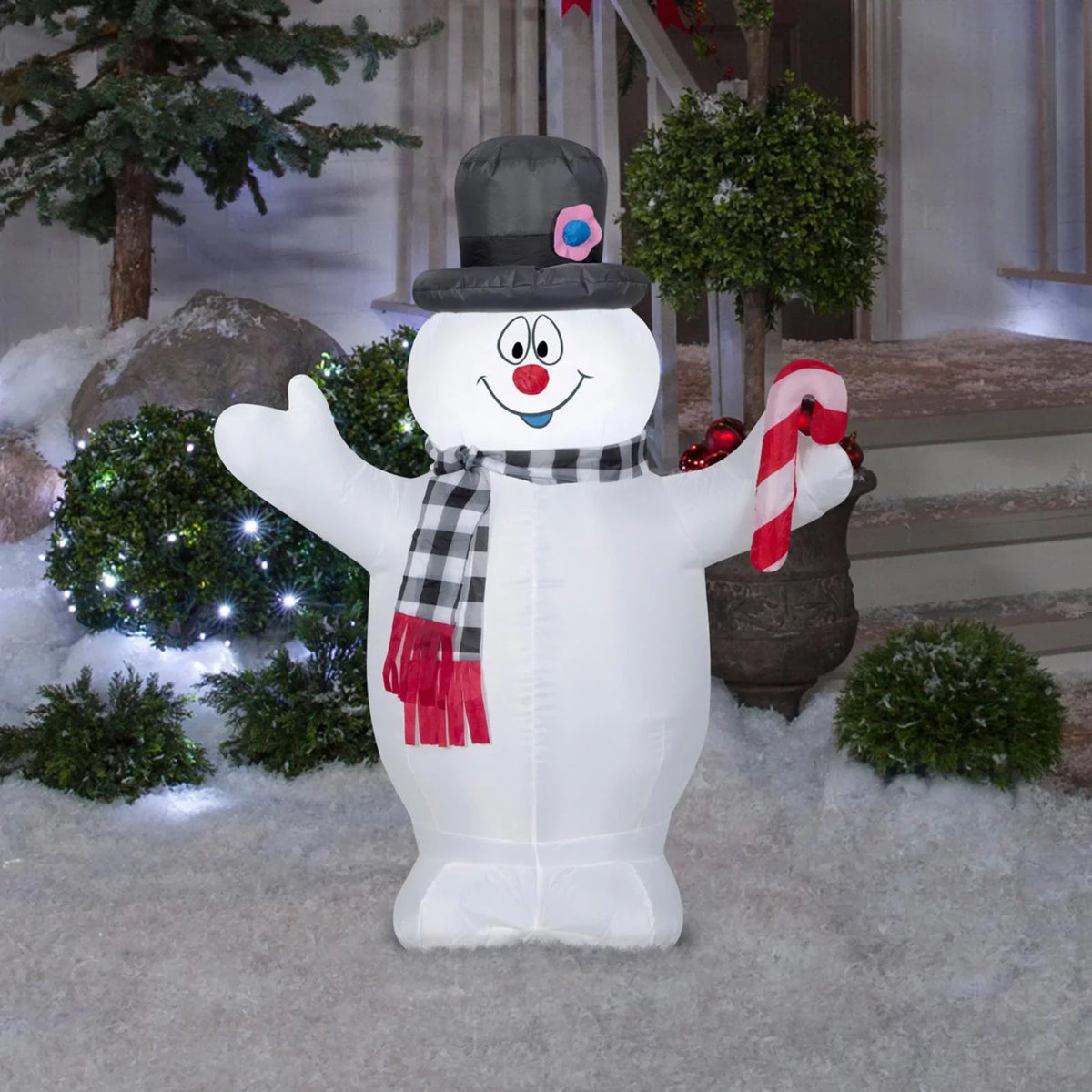 Gemmy Airblown Frosty Plaid Scarf 3.5 ft. Inflatable
