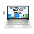 2021 HP 15.6" FHD IPS Laptop Computer, Intel Core i5-1135G7(Beats i7-1065G7), 32GB RAM, 2TB PCIe SSD, Intel Iris Xe Graphics, HD Webcam, HD Audio, Fingerprint, HDMI, Windows 10S, Silver, 32GB USB Card