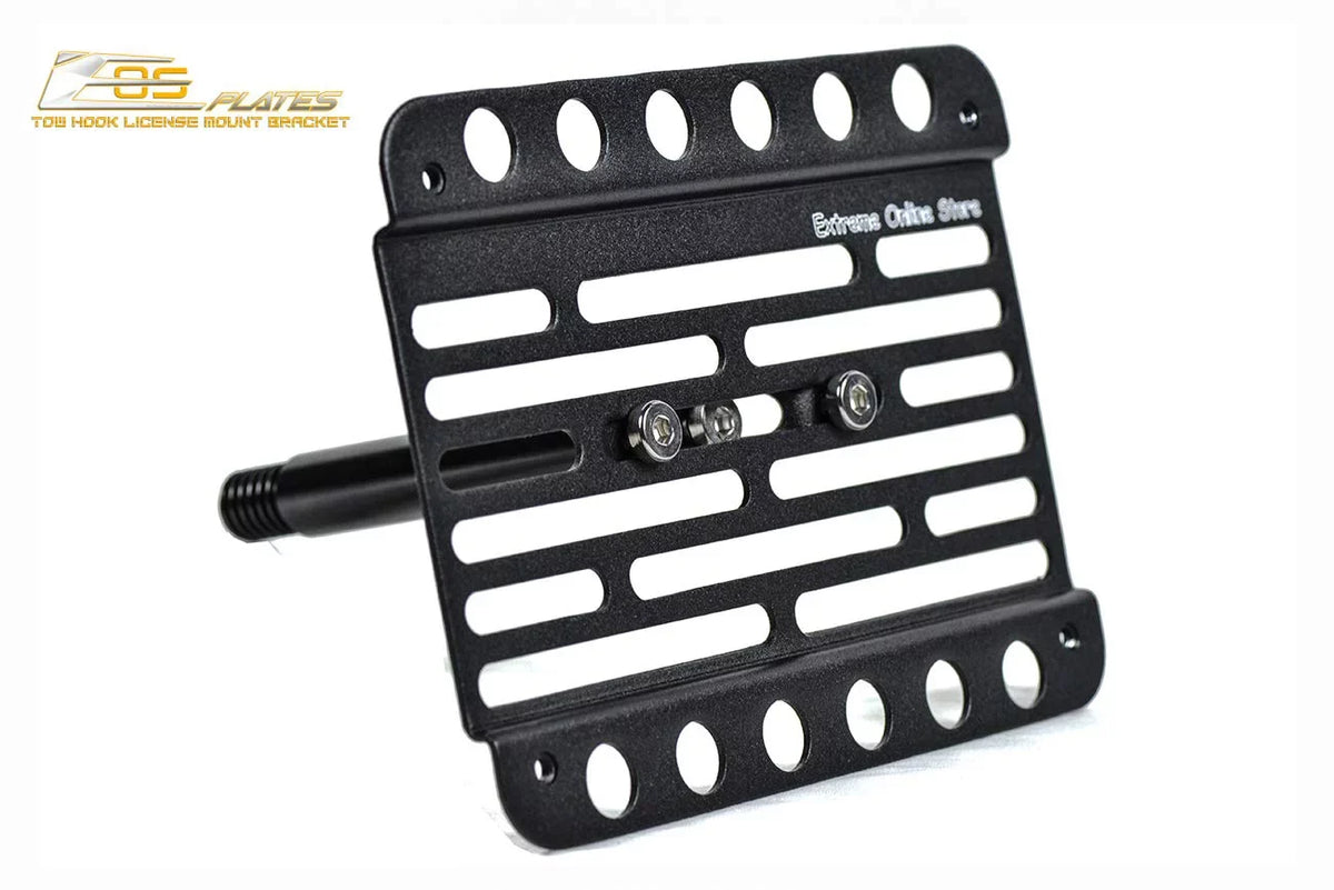Extreme Online Store Replacement for 2009-2015 Mazda Miata NC | EOS Plate Version 1 Mid Sized Front Bumper Tow Hook License Relocator Mount Bracket Tow-230