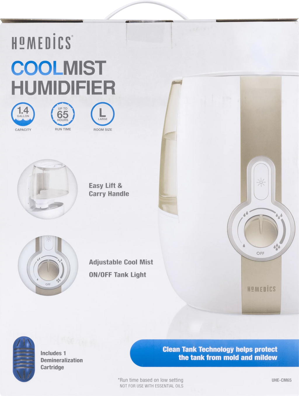 HoMedics Cool Mist Ultrasonic Humidifier, UHE-CM65