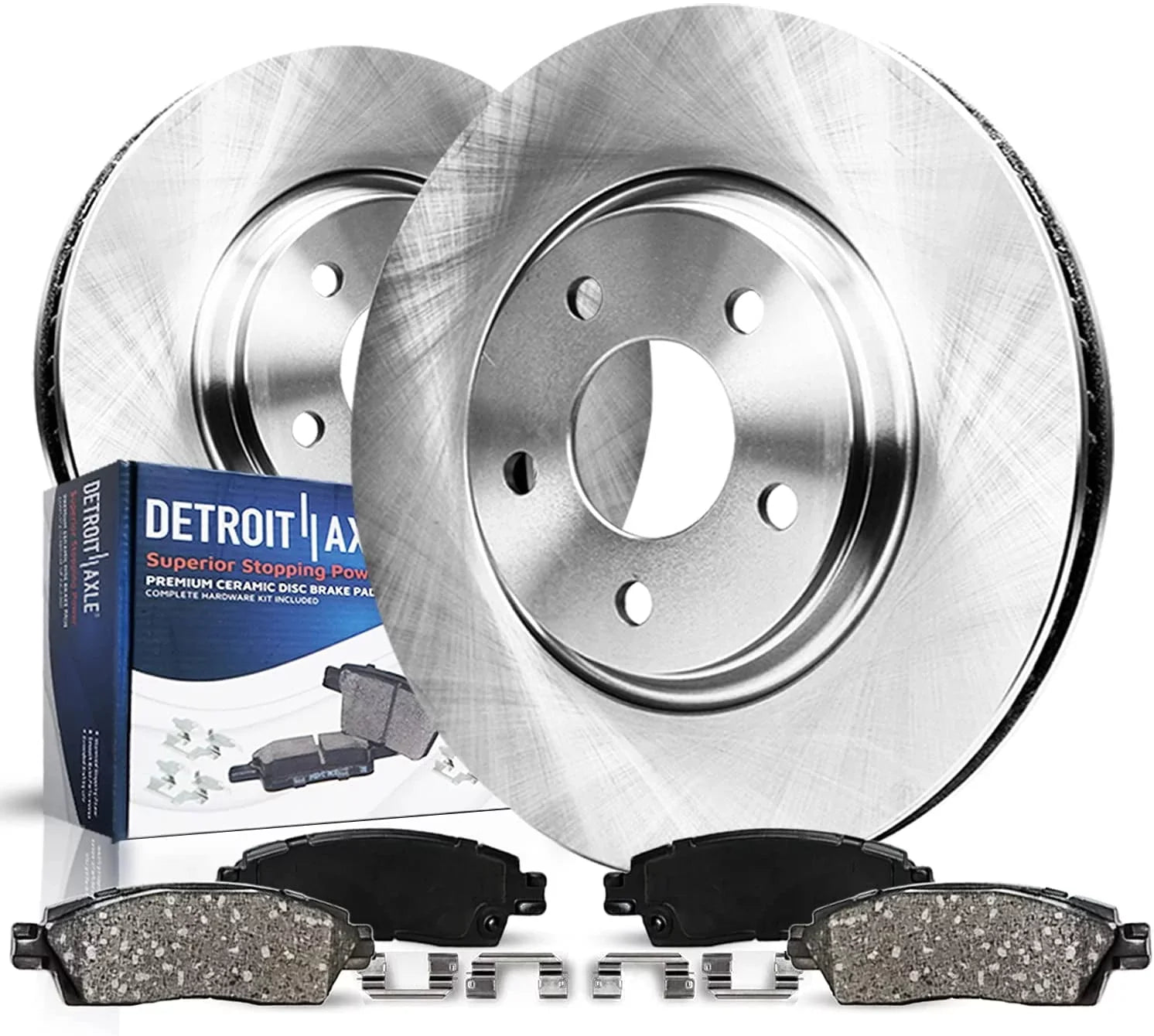 Detroit Axle - Front Brake Kit for 2009-2019 Toyota Corolla Matrix Pontiac Vibe, 2008-2014 Scion xD Replacement 2009 2010 2011 2012 2013 2014 Disc Brake Rotors Ceramic Brakes Pads
