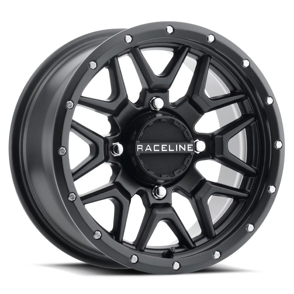 Raceline Krank 14" Black Wheels 27" Reptile Tires Kawasaki Mule Pro FXT