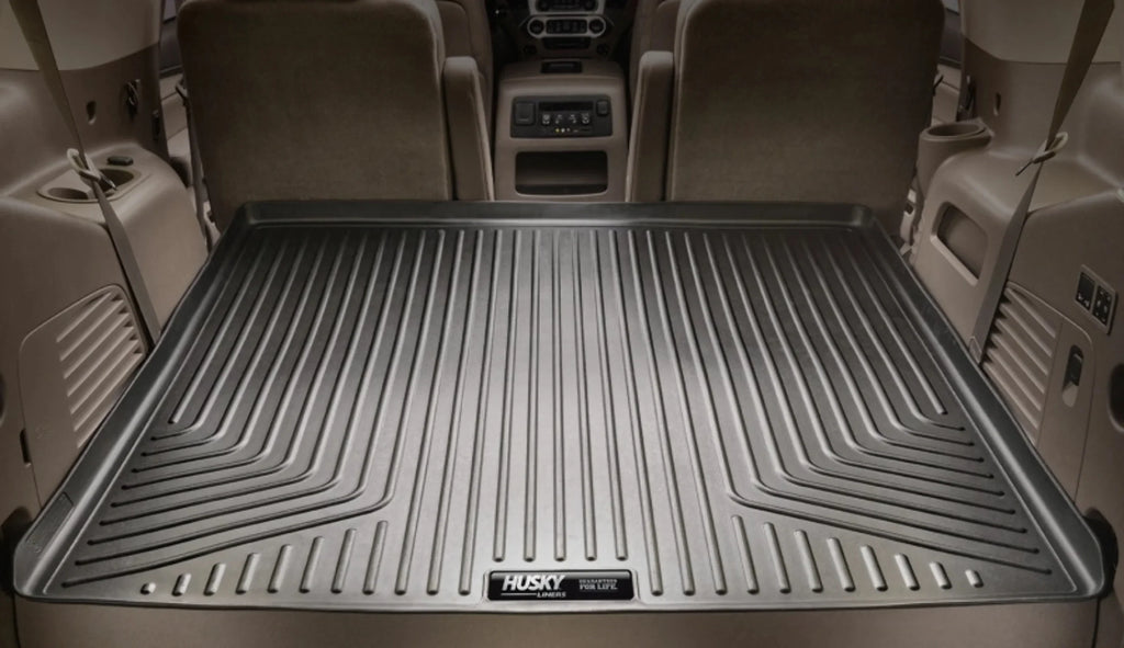Husky by RealTruck Climate Series Cargo Liner Black Matching with 12-19 Toyota Highlander; Matching with to back of 2nd row Seats over foldered 3rd row Seats