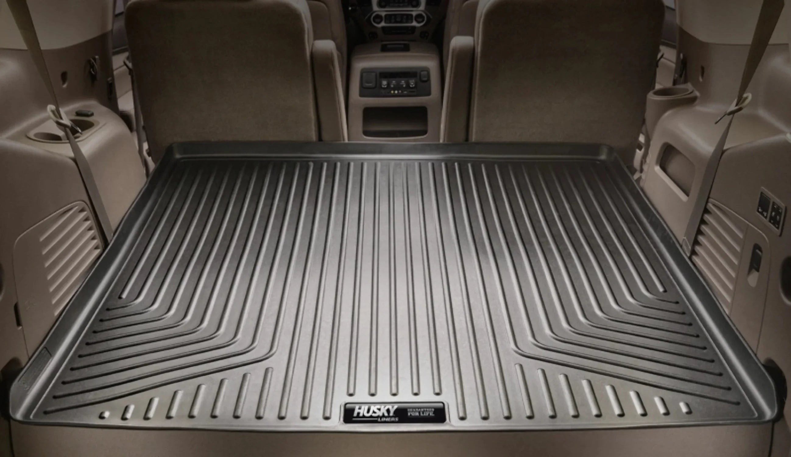 Husky by RealTruck Climate Series Cargo Liner Black Matching with 12-19 Toyota Highlander; Matching with to back of 2nd row Seats over foldered 3rd row Seats