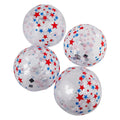 Inflatable 11" Patriotic Glitter Medium Beach Balls - Toys - Party Favors - 12 Pieces