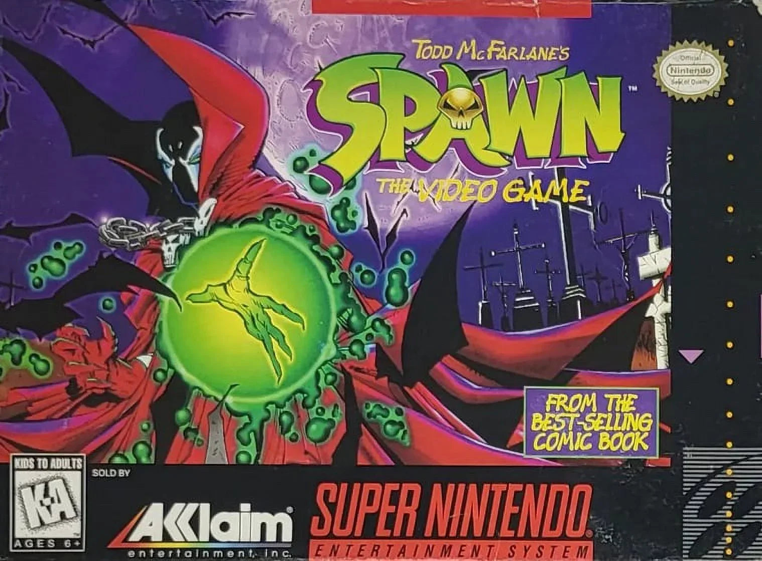 Restored Spawn: The Video Game (Super Nintendo, 1995) SNES Adventure (Refurbished)