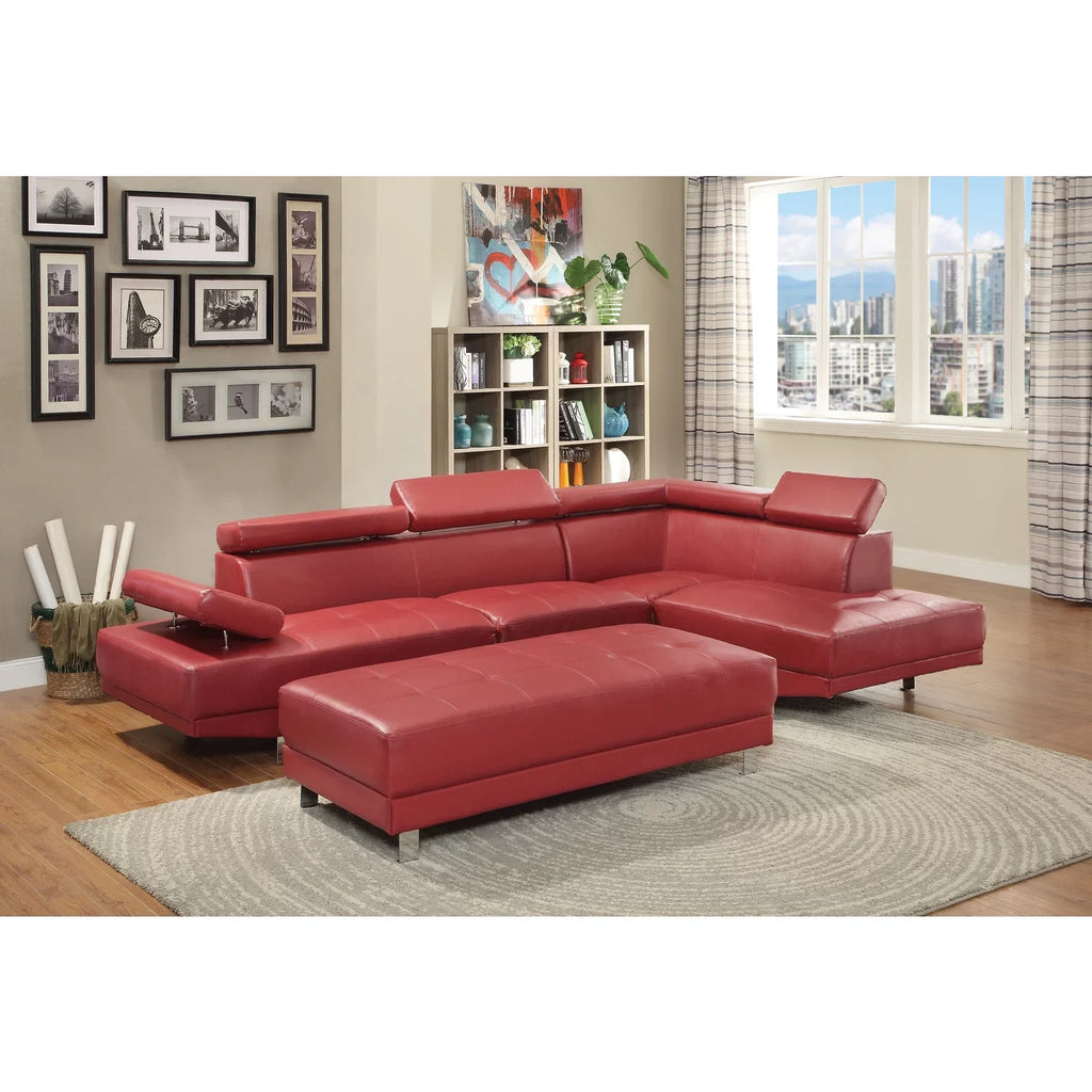 Homestock Antique Ambiance G456-SC Sectional ( 2 Boxes) , Red