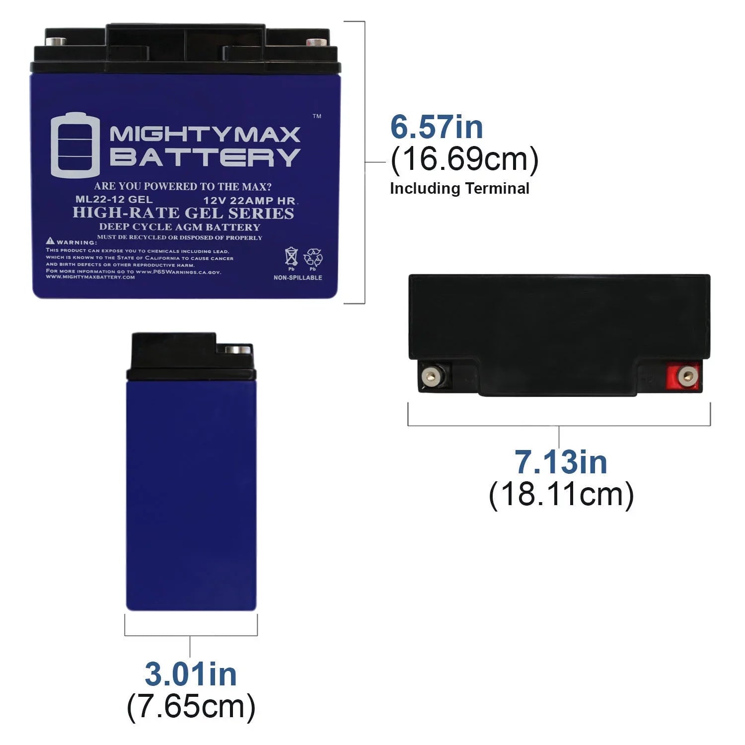 12V 22AH GEL Battery Replaces Rascal R200/R500 Series Scooter