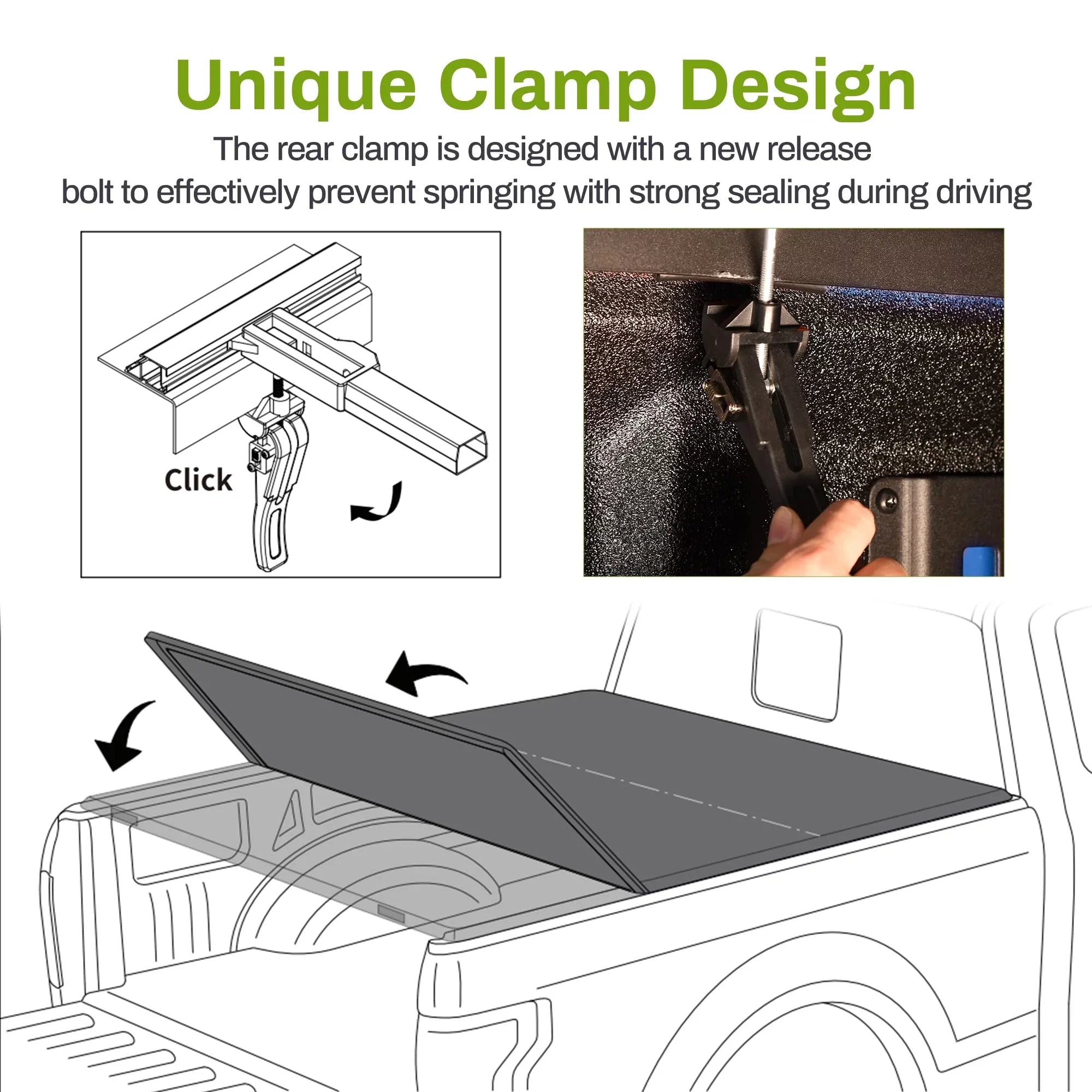 Ledkingdomus 5.7ft Soft Tri-fold Truck Bed Tonneau Coating for 09-23 Dodge Ram 1500 Without Rambox