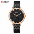 Top Brand Curren Women Watches Pink Leather Wristwatch With Rhinestone Ladies Clock Fashion Luxury Quartz Watch Relogio Feminino - Quartz Wristwatches