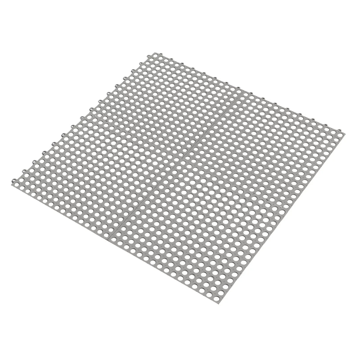 24PCs 11.8*11.8" Interlocking Nonslip Bath Mat,Soft Gray PVC Shower Floor Mat with Drainage Holes for Bathroom, Kitchen, Pool