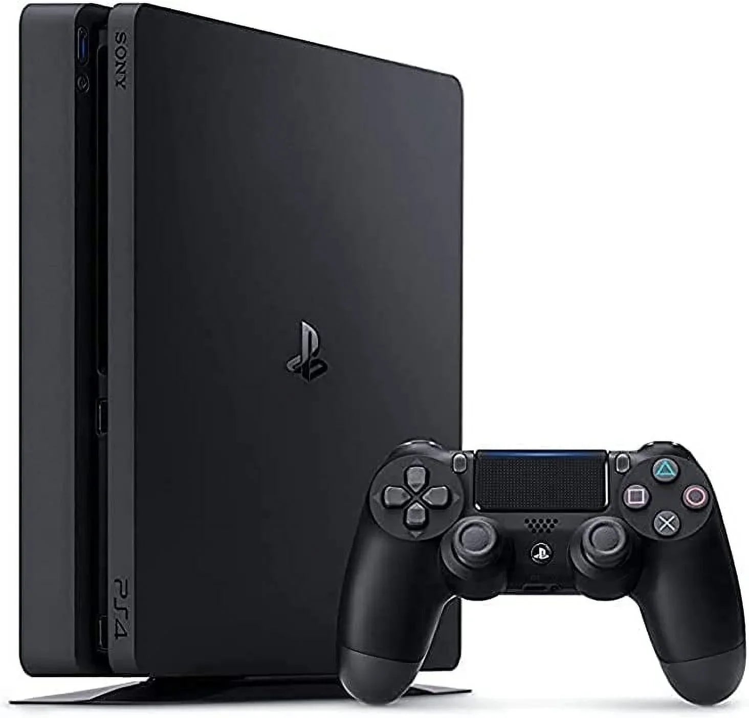 Pre-Owned Sony PlayStation 4 Slim 1TB Black Gaming Console + Gaming Earbuds With Microphone BOLT AXTION Bundle (Refurbished: Like New)