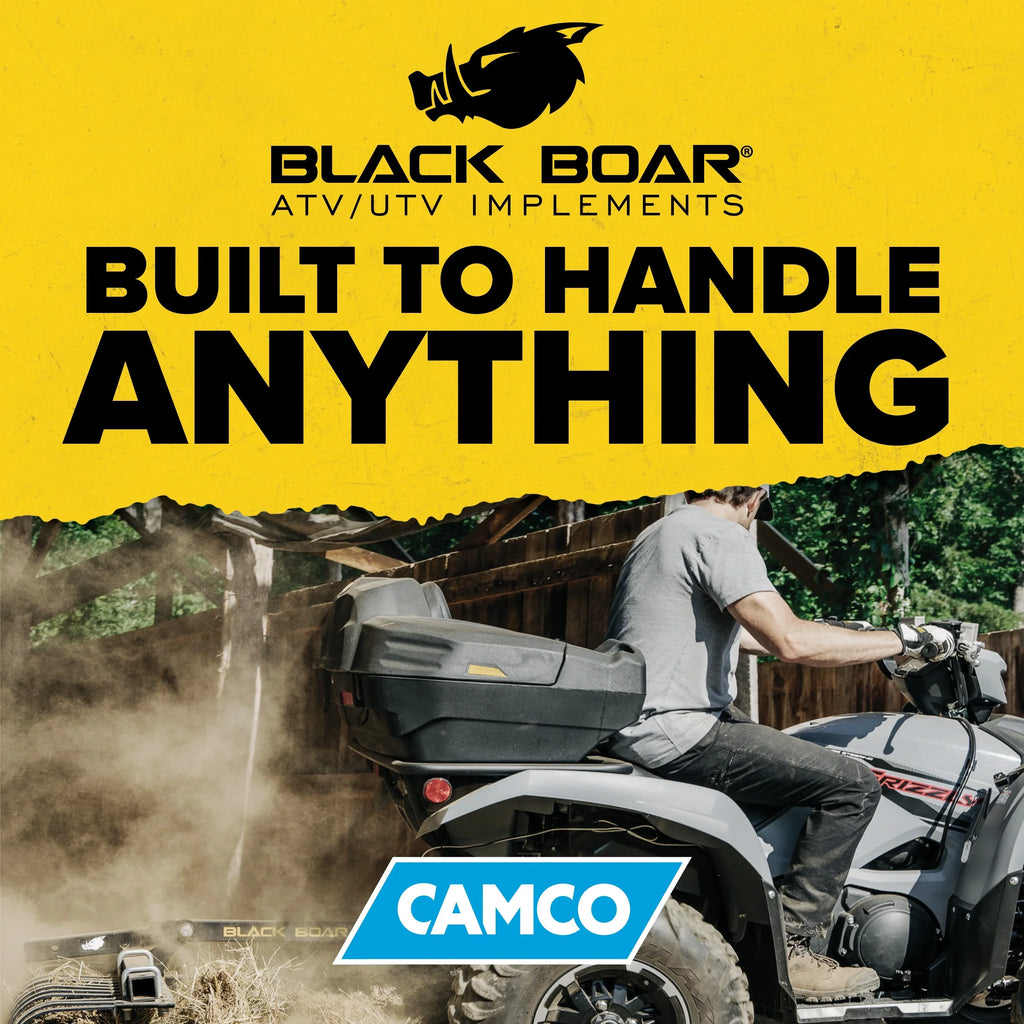 Camco Black Boar ATV/UTV Rear Storage Box and Lounger | Features a Lockable Durable Storage Box, an Impervious Design, and a Soft Comfortable Seat Cushion (66010)